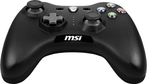 MSI FORCE GC30 V2 Controlador Gamepad Inalámbrico para PC - 2.4 GHz, Batería 600mAh Li-ion, Cubiertas D-Pad Intercambiables, 2 Motores de Vibración, USB 2.0 - Con Cable/Inalámbrico