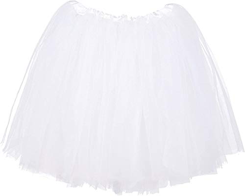 Msrlassn Tutu Falda de Mujer Faldas de Tul 50's Short Ballet Baile para Vestirse Danza (Blanco)