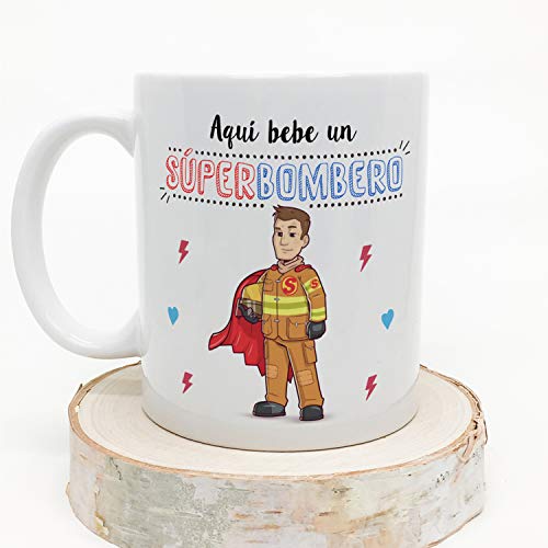 MUGFFINS Taza Bombero (Superhéroes() - Regalos Originales y Divertidos de Bombero