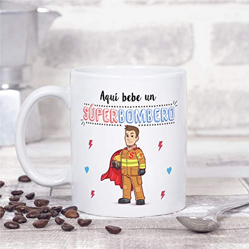 MUGFFINS Taza Bombero (Superhéroes() - Regalos Originales y Divertidos de Bombero