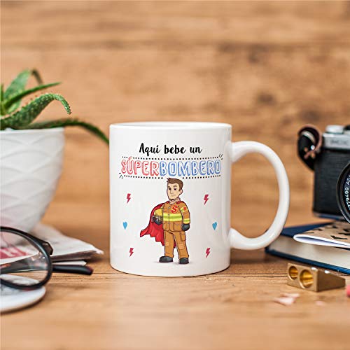 MUGFFINS Taza Bombero (Superhéroes() - Regalos Originales y Divertidos de Bombero