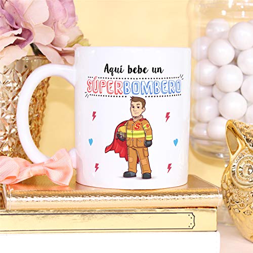 MUGFFINS Taza Bombero (Superhéroes() - Regalos Originales y Divertidos de Bombero