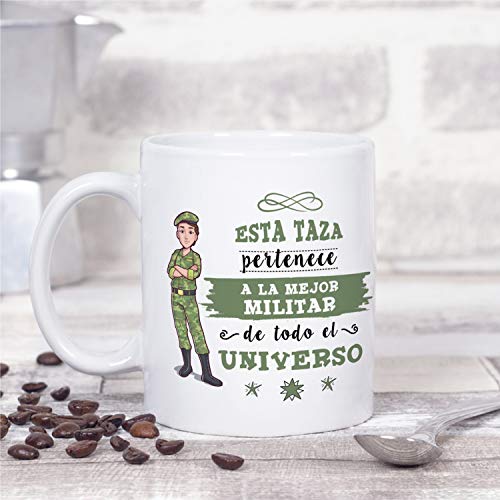 MUGFFINS Taza Soldado Mujer (Mejor del Universo) - Regalos Originales y Divertidos de Carrera Militar