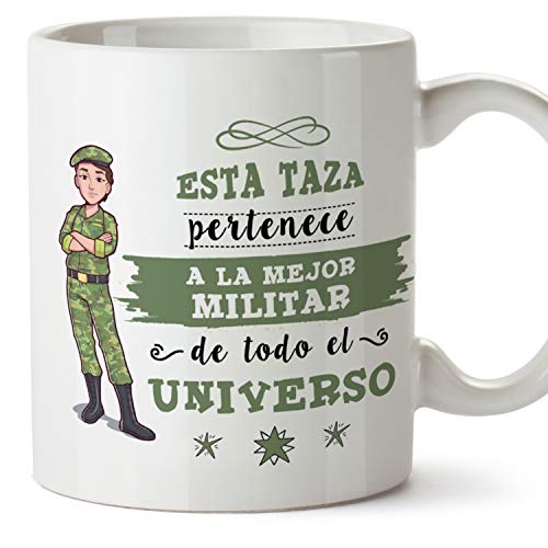 MUGFFINS Taza Soldado Mujer (Mejor del Universo) - Regalos Originales y Divertidos de Carrera Militar