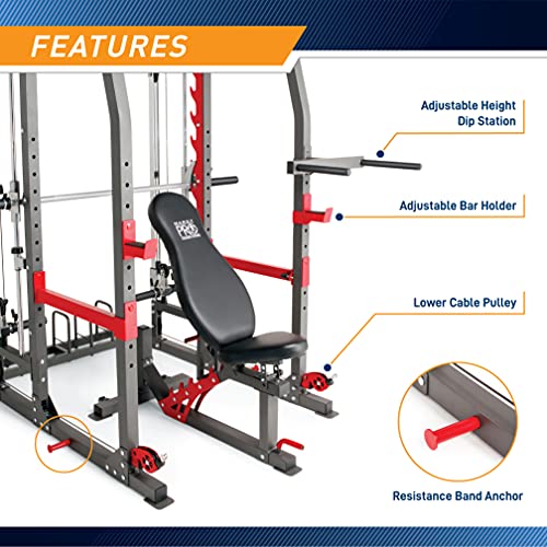 Multiestación Smith Marcy SM-4903 - Compatible con discos de 25 mm y de 50 mm - Peso máximo del usuario: 136 kg