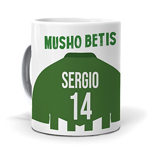 mundohuevo Taza Personalizada con Texto. Regalo Original. Betis. Regalo Equipo de Futbol. Haz