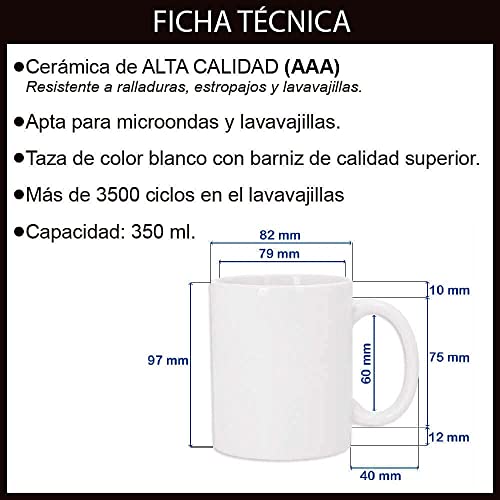 mundohuevo Taza Personalizada con Texto. Regalo Original. Tenerife. Regalo Equipo de Futbol. Haz