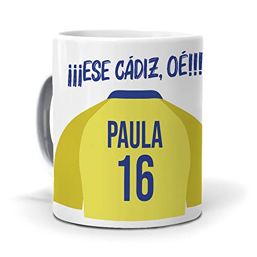 mundohuevo Taza Personalizada con Texto. Regalo Original.Camiseta Personalizada Cadiz. Ese Cadiz, Oe. Haz