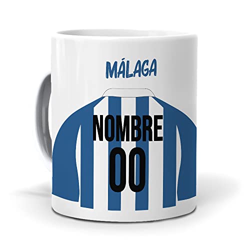 mundohuevo Taza personalizada con texto. Regalo original.Camiseta personalizada Málaga. Haz un regalo único