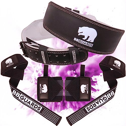 Muñequeras gym, correas levantamiento pesas y cinturón lumbar gimnasio para mejorar tu rendimiento. Pack de straps gym, muñequeras crossfit y cinturon powerlifting para hombre y mujer (M)