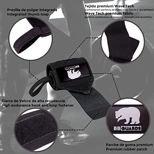 Muñequeras gym, correas levantamiento pesas y cinturón lumbar gimnasio para mejorar tu rendimiento. Pack de straps gym, muñequeras crossfit y cinturon powerlifting para hombre y mujer (L)