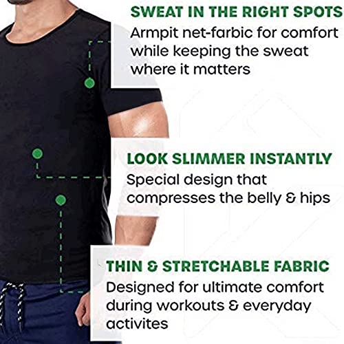 MXYKJO Camisa de Traje de Sauna para Hombres: Chaleco de compresión para el Sudor Que atrapa el Calor, Camiseta Moldeadora, Chaqueta Moldeadora de Calor versátil para Ejercicios de Gimnasio