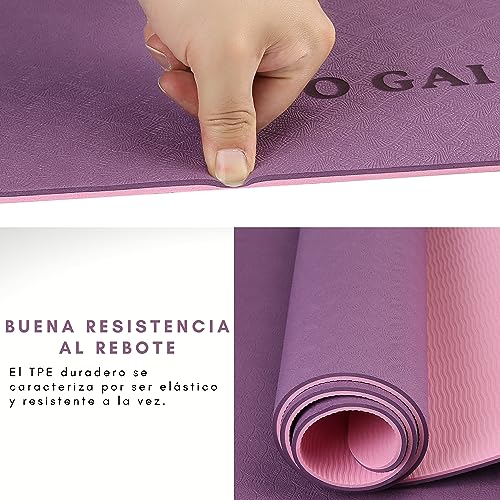 MYO GAIA Esterilla de yoga antideslizante, esterillas de fitness para pilates, respetuosas con el medio ambiente, esterillas de yoga antidesgarro de 6 mm de grosor para hombres y mujeres