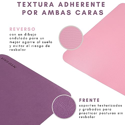 MYO GAIA Esterilla de yoga antideslizante, esterillas de fitness para pilates, respetuosas con el medio ambiente, esterillas de yoga antidesgarro de 6 mm de grosor para hombres y mujeres