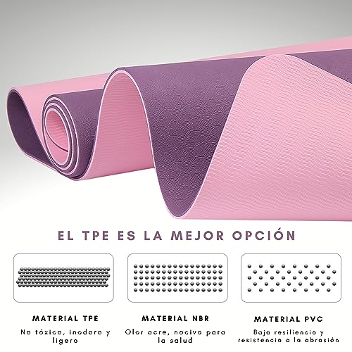 MYO GAIA Esterilla de yoga antideslizante, esterillas de fitness para pilates, respetuosas con el medio ambiente, esterillas de yoga antidesgarro de 6 mm de grosor para hombres y mujeres