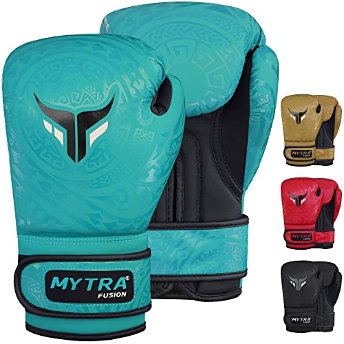 Mytra Fusion Guantes de Boxeo para niños para Entrenamiento, Kickboxing, Saco de Boxeo, Muay Thai, MMA, peleas y peleas, niños y niñas (Turquoise, 6-oz)