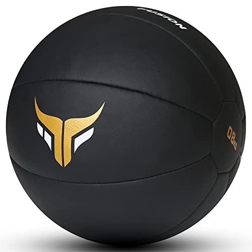 Mytra Fusion sin rebote balon medicine 8kg, 10kg, 12kg Ejercicio de fitness de cuero real entrenamiento de fuerza de peso levantamiento de pesas pérdida de peso Slam Ball (8)