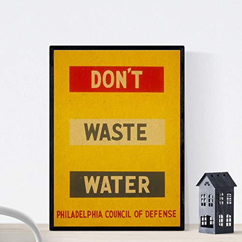 Nacnic Poster vintage. Cartel vintage. "No gastes agua". Tamaño A3