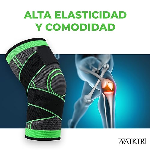 NAIKIR - Pack 2 Rodilleras Menisco y Ligamento - Rodilleras Trabajo, croosfit, gym - Rodilleras deportivas Ajustables (M)