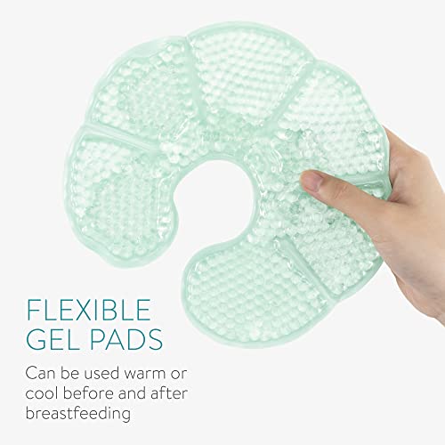 Navaris Bolsas de gel frío calor - Set de 2x compresa para pecho durante lactancia - Almohadillas caliente hielo para pechos maternidad - Verde