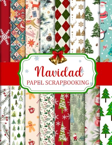 Navidad Papel Scrapbooking: Juego de papel de scrapbooking navideño, 8.5 x 11 pulgadas - Patrones decorativos navideños para fondos DIY, fabricación ... scrapbooking y decoración de álbumes de fotos