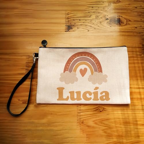 Neceser Infantil Personalizado con Nombre | Bohemio Arcoíris, Estrella, Corazón, Luna y Sol 9 Diseños, Bolso Infantil, Étnico, SarAgu