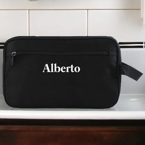 Neceser Personalizado Negro con Nombre para Hombre Bolsa de Viaje Regalo Aseo Bolsa Bolso