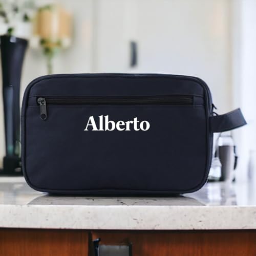 Neceser Personalizado Negro con Nombre para Hombre Bolsa de Viaje Regalo Aseo Bolsa Bolso