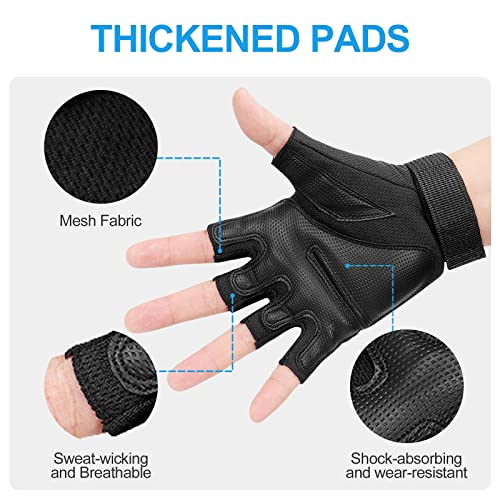 Newaner Guantes de Gimnasio, Antideslizante Acolchado Agarre Protección, Respirable Gym Gloves para Entrenamiento de Fuerza, Gimnasia, Fitness, Ciclismo, Halterofilia, para Mujer y Hombre (M)