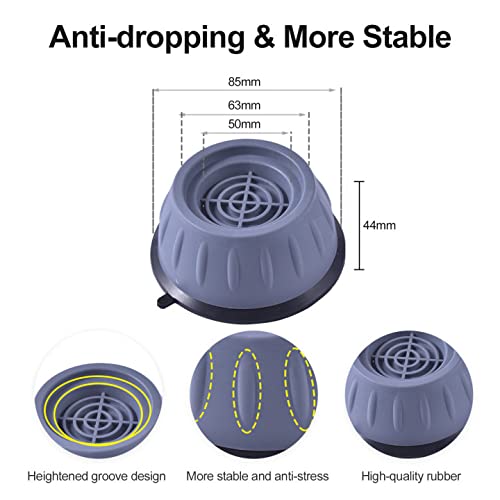 Newaner Soporte Lavadora, 4 Piezas Universal Soporte Lavadora Secadora con Almohadilla de Goma, Antivibracion Lavadora para Lavadoras y Secadoras, Patas Lavadora Antivibracion