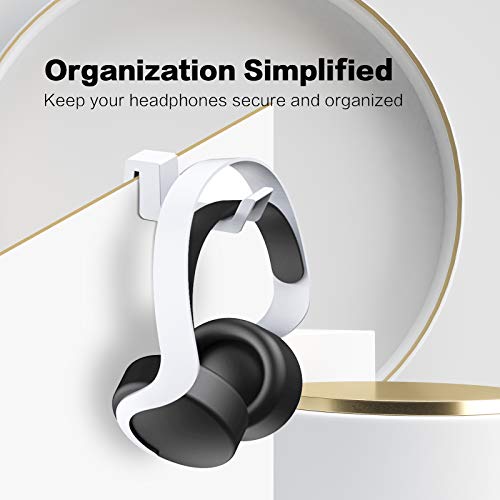 NexiGo Soporte para Auriculares PS5, [Diseño Minimalista] Mini Soporte para Auriculares con Barra de Soporte, para Auriculares para Juegos Sony Playstation 5, Blanco