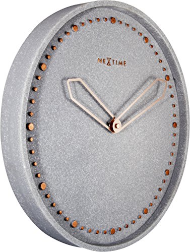 NeXtime Reloj de pared "CROSS", muy silencioso, polyresin / metal, gris, redondo, ø 35 cm