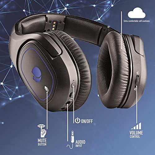 NGS GHX-600 - Auriculares 7.1 de Gaming Inalámbricos con Tecnología 2,4 GHz, Luces LED y Base de Carga