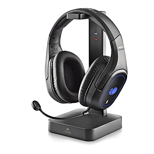 NGS GHX-600 - Auriculares 7.1 de Gaming Inalámbricos con Tecnología 2,4 GHz, Luces LED y Base de Carga