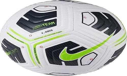 Nike CU8047-100 NK Academy - Team Recreational Soccer Ball Unisex Adult White/Black/(Volt) Tamaño 5