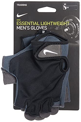 NIKE Unisex_Guantes de Fitness Esenciales para Adultos, Negro-Gris-Blanco, S