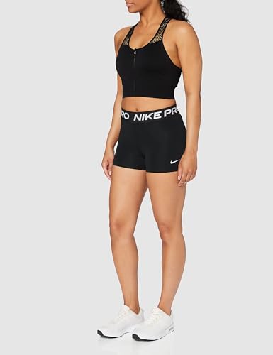 Nike W NP 365 Short 3" Shorts, Womens, Black/(White), Large