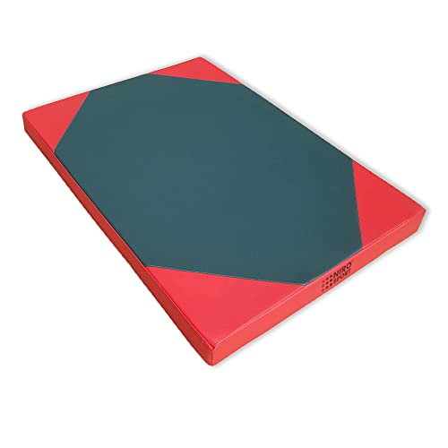 NIROSPORT colchoneta deportiva,100x70x8cm Verde/Rojo alfombrilla de gimnasia,colchoneta de ejercicio