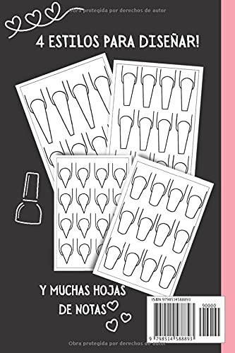 No soy Perfecta pero mis Uñas si -Cuaderno de Diseños de Uñas: Cuaderno para Bocetos de uñas acrilicas/ Practica con 4 dif estilos de uñas y pagina de notas en tamaño pequeño de bolsillo 120 pag