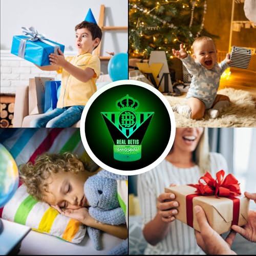 Nocles Lampara BETIS Hombre Niño Regalos Del BETIS Regalos para Niños Futbolistas Lampara BETIS Hombre Escudo BETIS Cosas Del Betis Para Regalar Lampara Futbol Luz Nocturna Infantil