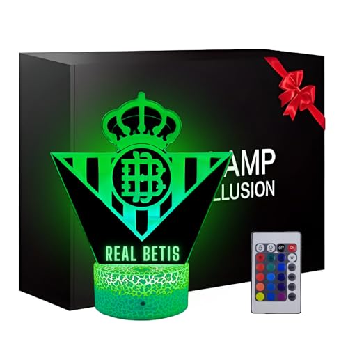 Nocles Lampara BETIS Hombre Niño Regalos Del BETIS Regalos para Niños Futbolistas Lampara BETIS Hombre Escudo BETIS Cosas Del Betis Para Regalar Lampara Futbol Luz Nocturna Infantil