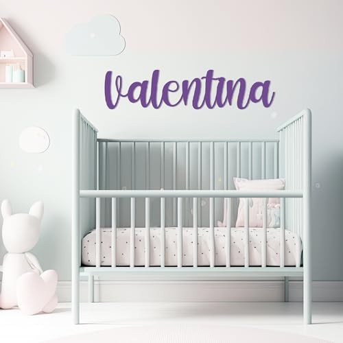 Nombres de madera personalizados decoración pared de 40 | 60 | 80 cm de ancho para regalos personalizados, bodas, comuniones, decoración puertas infantil (Nombres 60cm ancho)