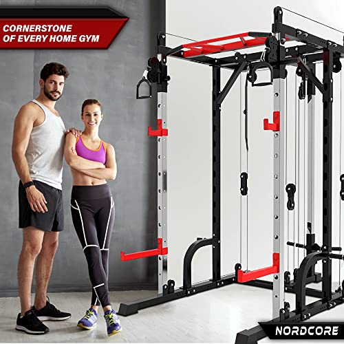 Nordcore Smith Rack – Multiprensa Ajustable Multifuncional Smith Machine – Estante para Squat – 110 x 140 x 230 cm