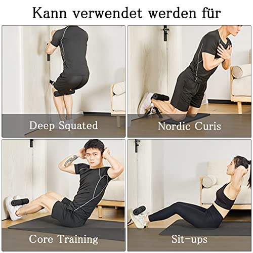 Nordic Hamstring Curl Strap, Sit-ups Máquina de Entrenamiento de Muslos Piernas Abdominales Gimnasio Sentadillas AB Leg Hamstring Curls de Rodilla Ajustableentren