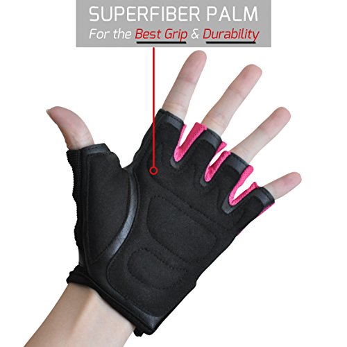 Nordic Lifting Guantes de Levantamiento de Pesas para Mujeres - Deportes y Fitness, Gimnasio y Crossfit Garantía de 1 Año (XS, Rosa)