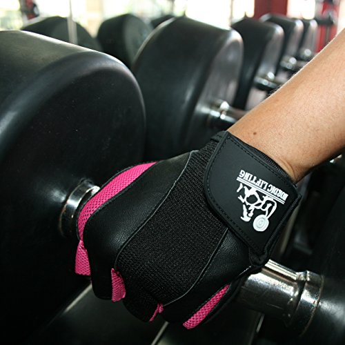 Nordic Lifting Guantes de Levantamiento de Pesas para Mujeres - Deportes y Fitness, Gimnasio y Crossfit Garantía de 1 Año (XS, Rosa)