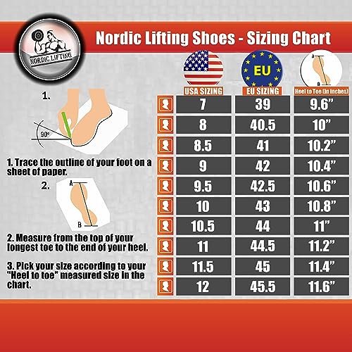 Nordic Lifting Zapatillas de Powerlifting para Entrenamientos Pesados - Las Mejores Zapatillas para Sentadillas y Levantamiento de Pesas para Hombre - MEGIN (Azul, 9)