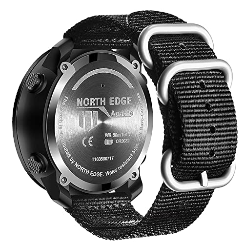 NORTH EDGE Reloj Táctico de Supervivencia para Hombres, Reloj de Pulsera Digital con Altímetro Barómetro Brújula, para Deportes, Senderismo, Natación, Ejército Militar.