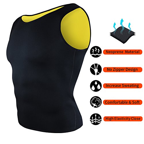 NOVECASA Chaleco Sauna Hombre Neopreno Camiseta sin Mangas Sudoración Body Shaper Transpirar Gimnasia Abdome Adelgaz (M, Chaleco)