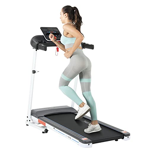 NOVONOVA Cinta de Correr Motorizada y Plegable, Pantalla LCD Multifunción, con 15 Programas de Entrenamiento, para Casa/Oficina, Aeróbica, Silenciosa, Máx. 100 kg, SY-T2712